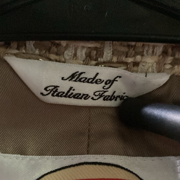 Talbots women’s open front blazer 8P tweed tan white gold  Italian fabric - Picture 4 of 10